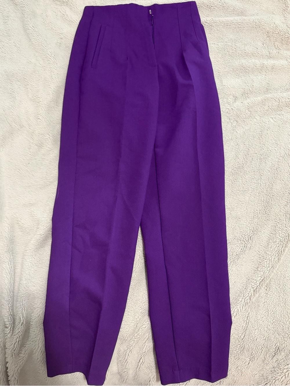Zara Vibrant Purple High-Waist Tailored Trousers